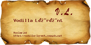 Vodilla Lóránt névjegykártya